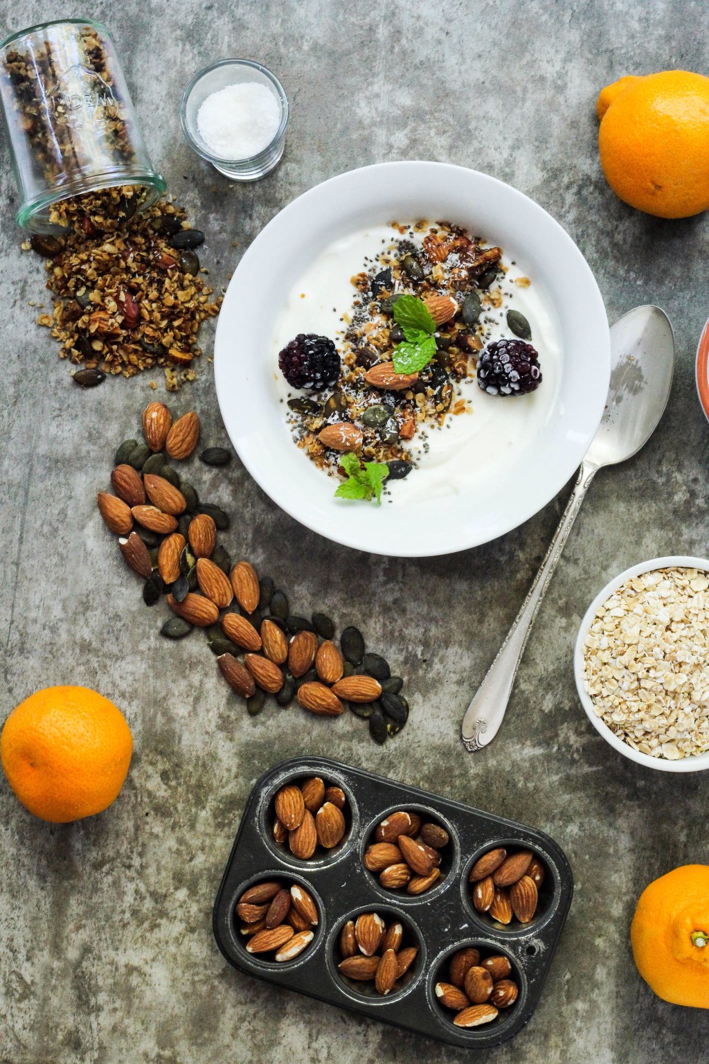 Satsuma and coconut granola 