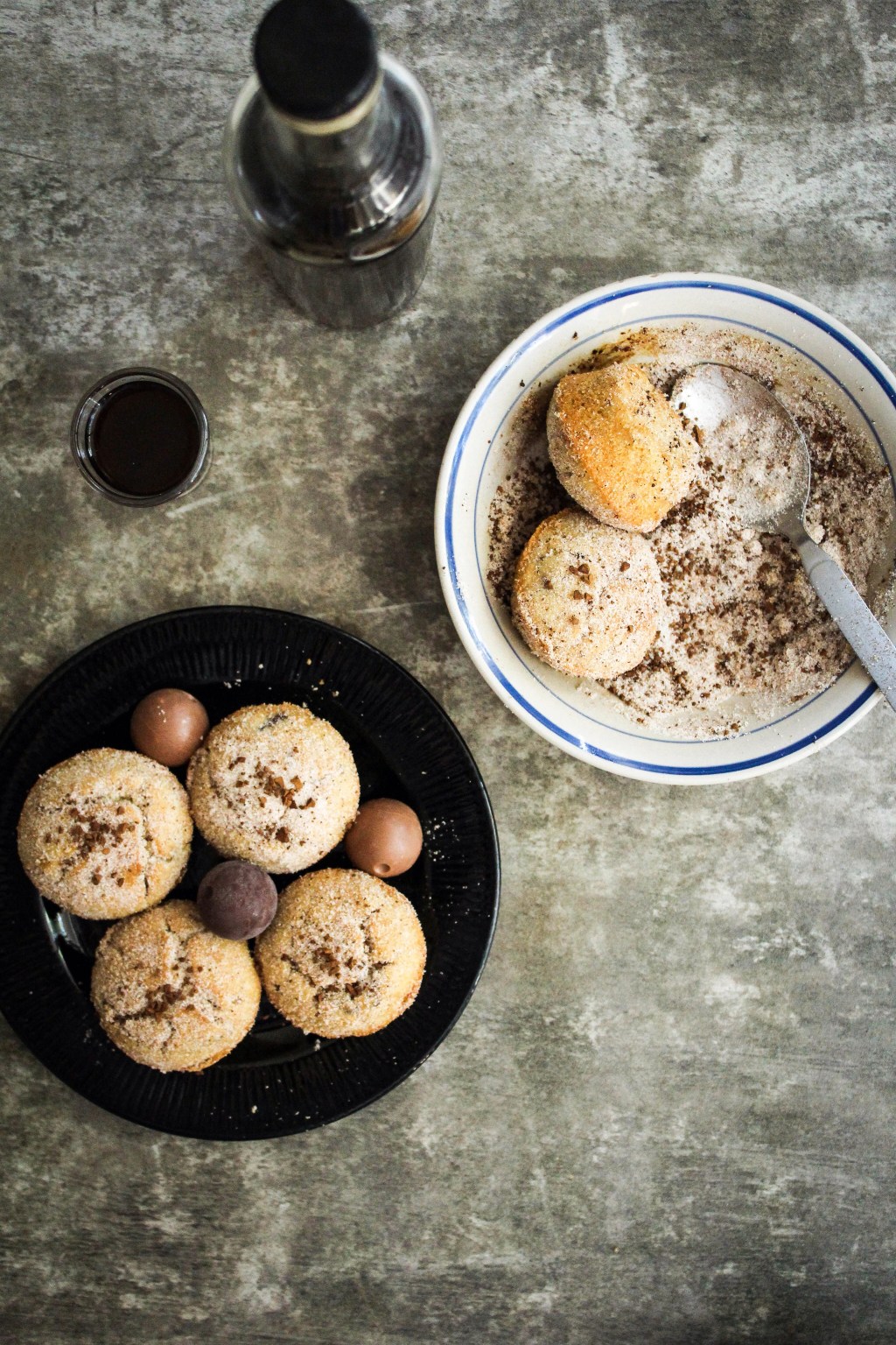 Affogato and chocolate muffins with a coffee&nbsp;sugar