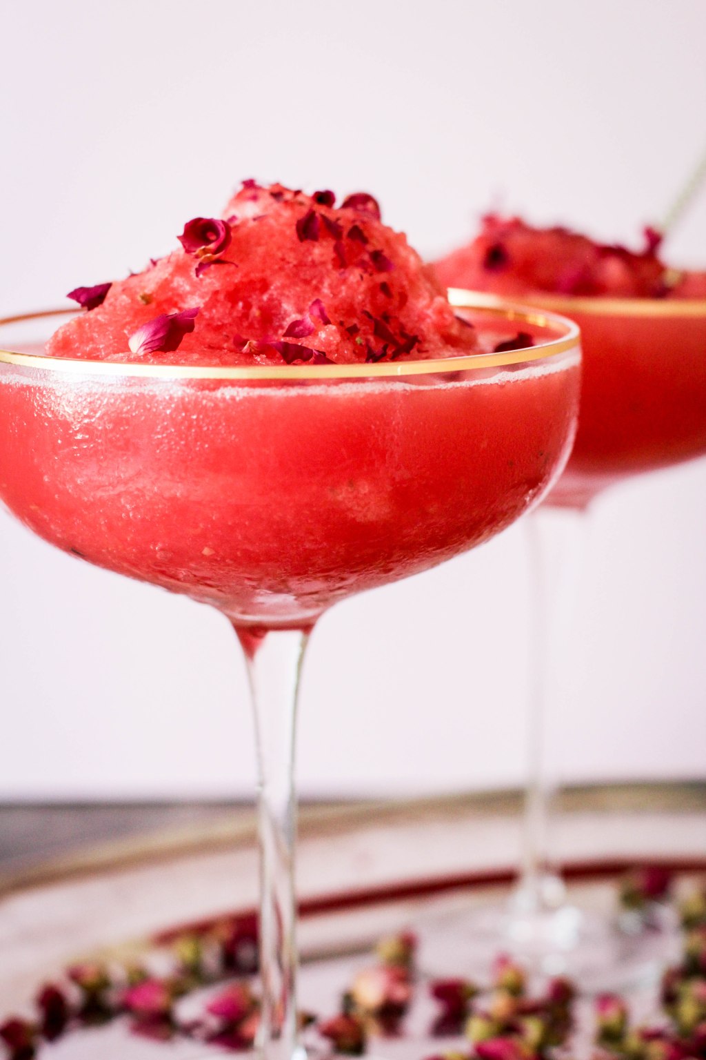 Watermelon, Rose Water and Gin&nbsp;Slushy